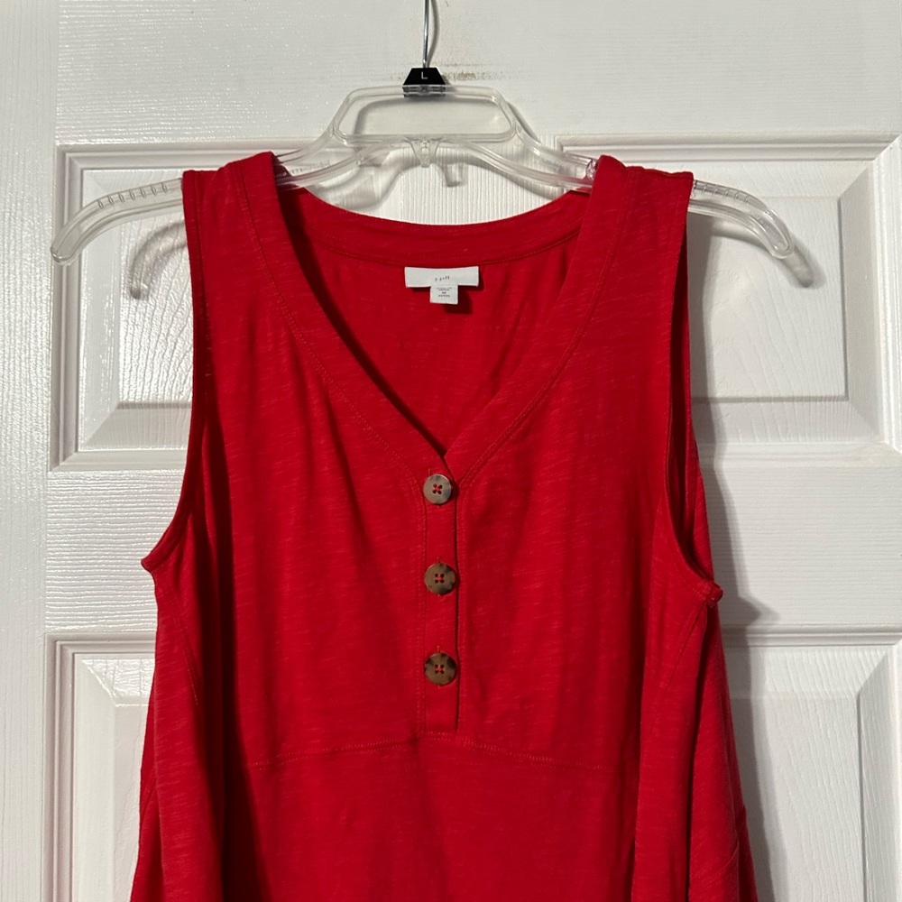 J. Jill Petites Long Button Front Tank Top - Picture 2 of 13